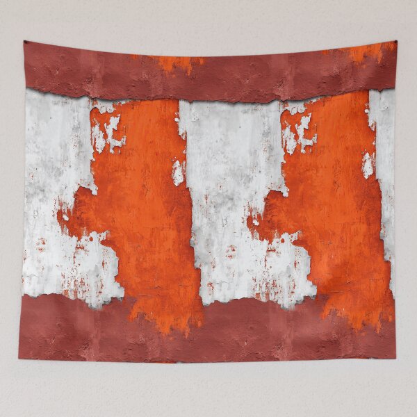 Item preview, Red and Orange Flaking Paint on White Siding designed and sold by Piotrek0001.
