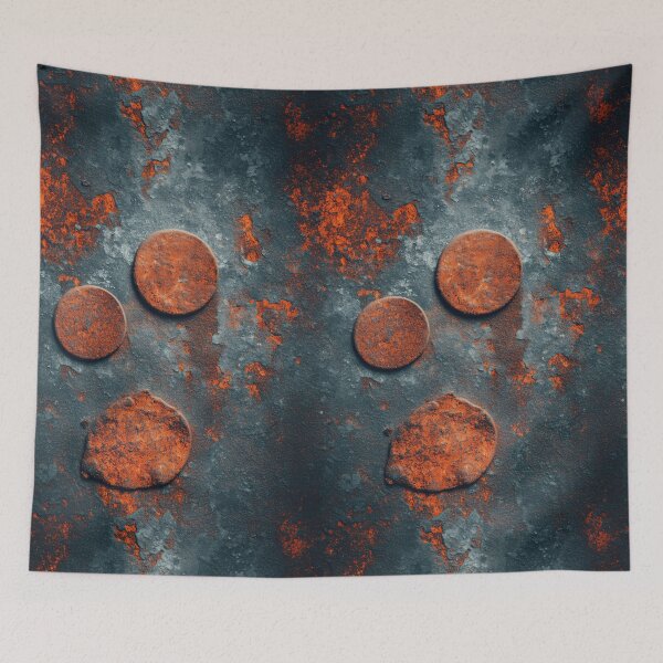 Item preview, Oxidized Teal Metal Plate with Rusted Washers designed and sold by Piotrek0001.
