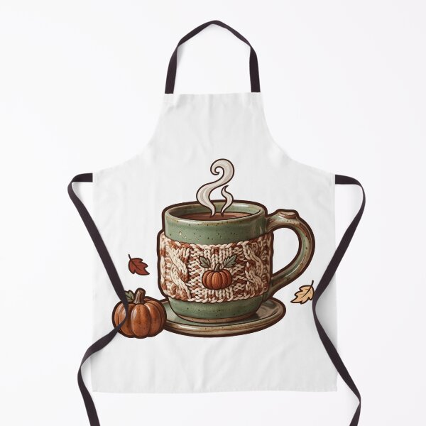 Item preview, Cozy Autumn Coffee Mug with Knitted Pumpkin Sleeve designed and sold by abdelski.