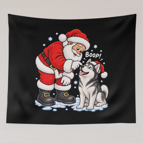 Item preview, Funny Siberian Husky Dog Santa Boop Merry Chirstmas Mom Dad designed and sold by rafaeltto.