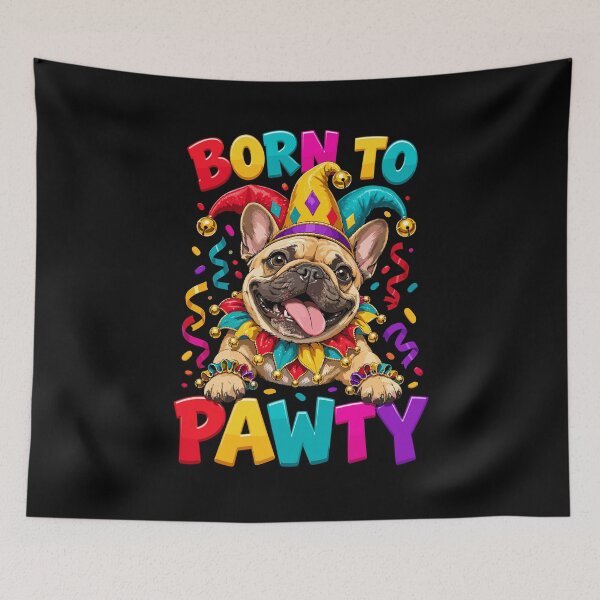 Item preview, Born To Pawty Mardi Gras French Bulldog Jester designed and sold by yoddel.