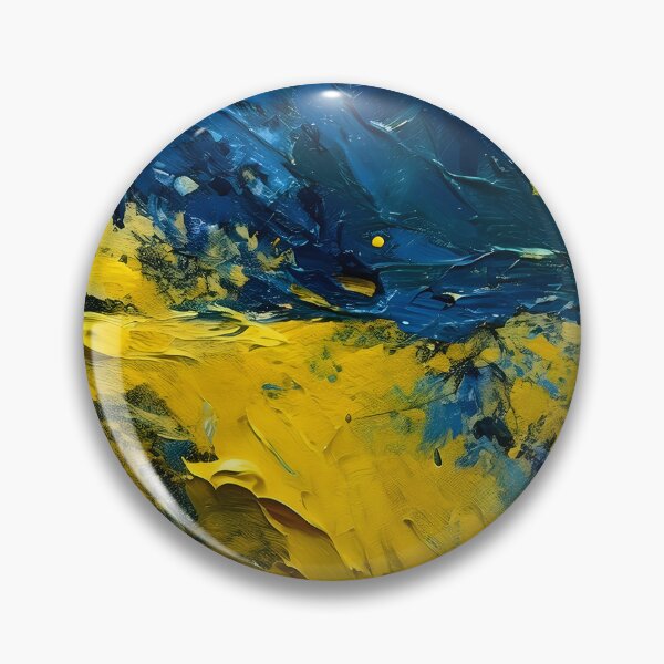 Item preview, Thick strokes of yellow and blue paint create a textured, abstract composition with a sense of depth and dynamic energy designed and sold by homydesign.