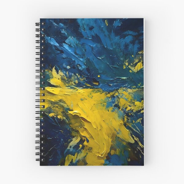 Item preview, Thick strokes of yellow and blue paint create a textured, abstract composition with a sense of depth and dynamic energy designed and sold by homydesign.