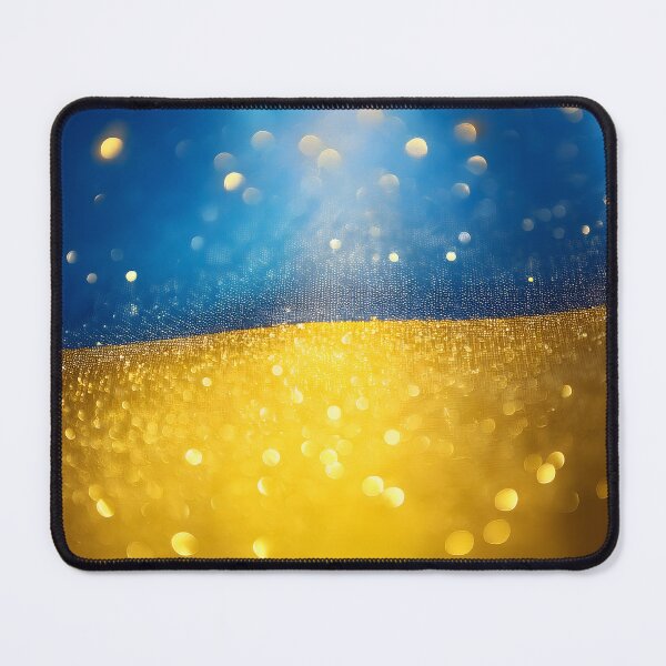Item preview, Sparkling blue and gold glitter texture, reminiscent of Ukraine's flag colors, with soft bokeh effect designed and sold by homydesign.