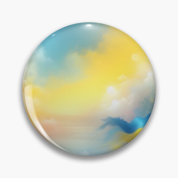 Item preview, Ukrainian flag ribbon flying amidst soft clouds in blue and yellow hues, ethereal sky designed and sold by homydesign.