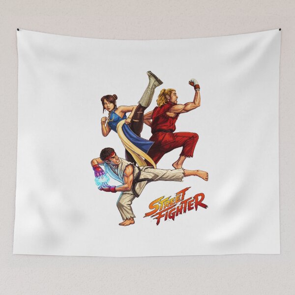 Item preview, Ryu Ken Chun Li with '26 Street Fighter Logo Pixel Art designed and sold by Ctrl+AltGalaxy.