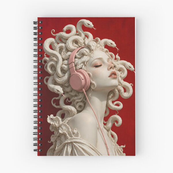 Item preview, Surreal Medusa with Pink Headphones – Gothic Greek Mythology Art designed and sold by MaggesticDesigns.