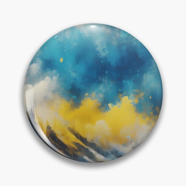 Item preview, Abstract brushstrokes of blue, yellow, and white create a dynamic and textured composition with a sense of movement designed and sold by homydesign.