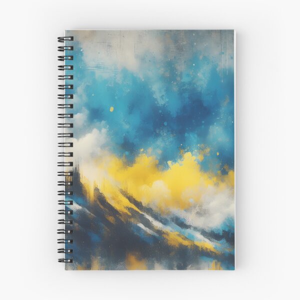 Item preview, Abstract brushstrokes of blue, yellow, and white create a dynamic and textured composition with a sense of movement designed and sold by homydesign.