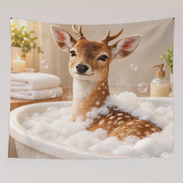 Item preview, Peaceful Fallow Deer Bubble Bath designed and sold by Sillytoe.