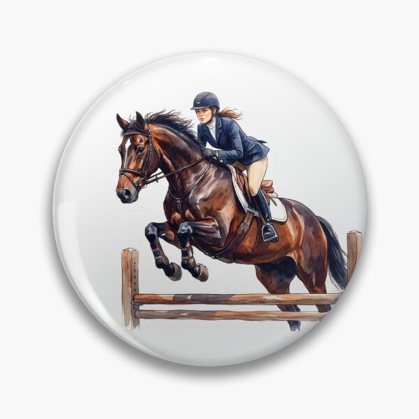 Item preview, Chestnut Show Jumping Horse Watercolor Art designed and sold by Rutvain.
