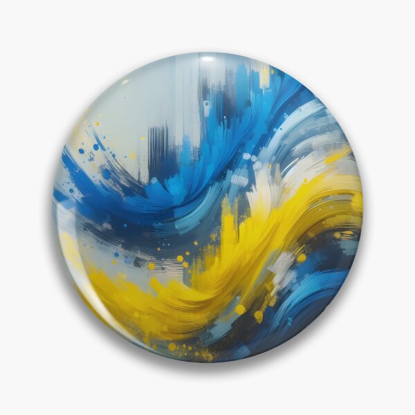 Item preview, Abstract brushstrokes of blue and yellow hues create a dynamic and flowing composition with a sense of movement designed and sold by homydesign.