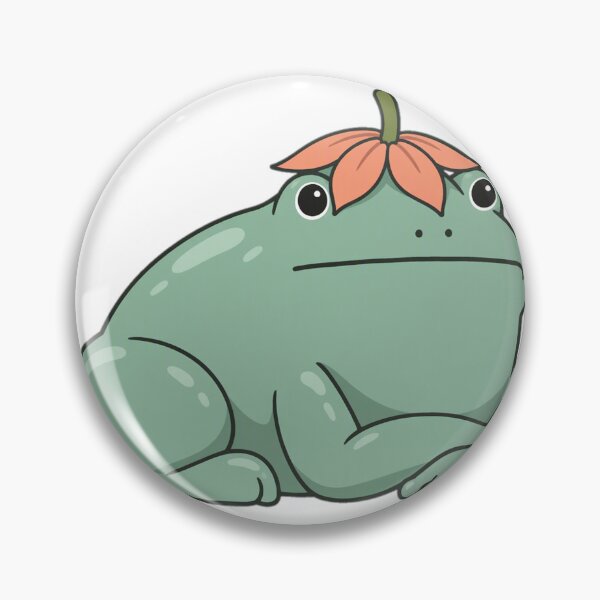 Item preview, Frog With Flower Kawaii Sage Green Deadpan Illustration designed and sold by DariaDoodleArt.
