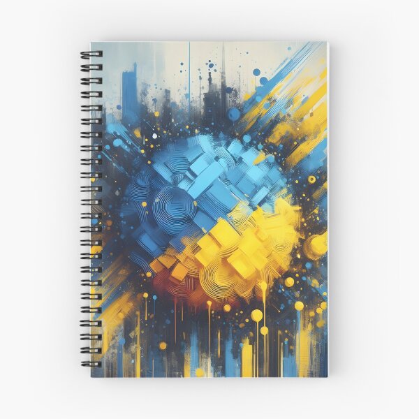 Item preview, A stylized globe in blue and yellow hues with abstract cityscapes and dynamic brushstrokes, creating a vibrant composition designed and sold by homydesign.
