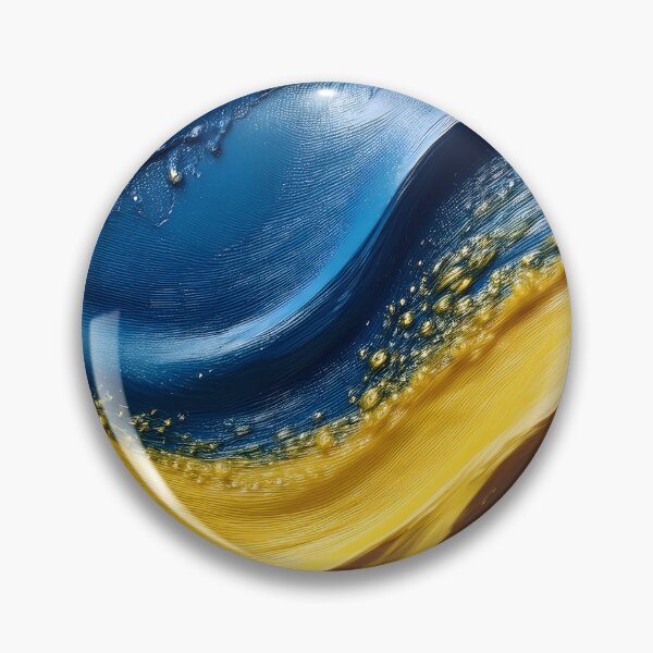 Item preview, Wavy, textured blue and yellow surfaces create a dynamic and flowing abstract pattern, resembling Ukraine's flag designed and sold by homydesign.