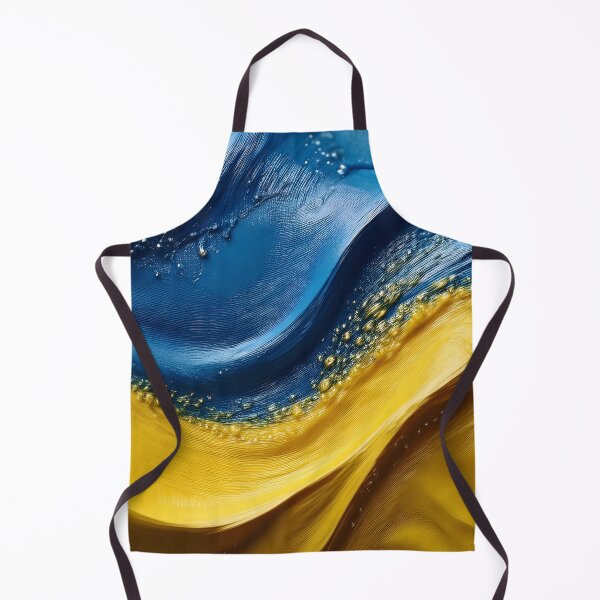 Item preview, Wavy, textured blue and yellow surfaces create a dynamic and flowing abstract pattern, resembling Ukraine's flag designed and sold by homydesign.