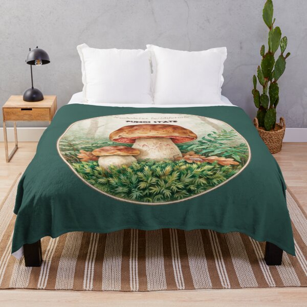 Item preview, Fungi State - Scarletina Bolete Woodland Mushroom Art designed and sold by Reniferka Artifacts.