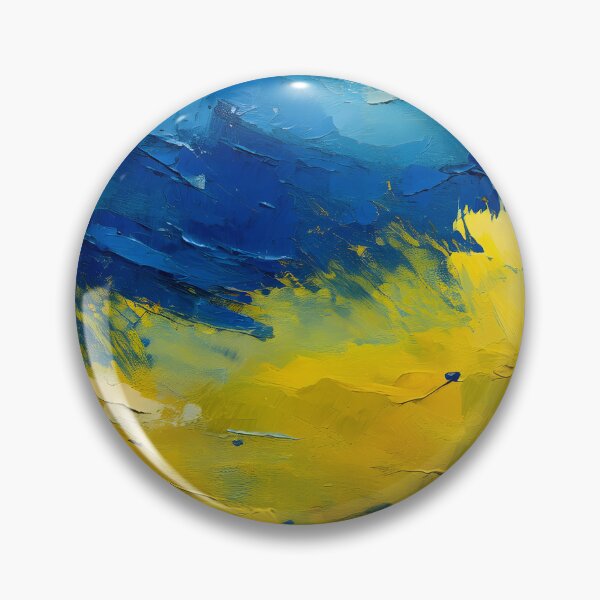 Item preview, Impasto strokes of yellow and blue paint create a textured, abstract composition with a sense of depth and movement designed and sold by homydesign.