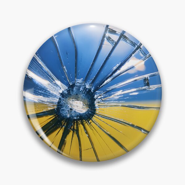Item preview, Shattered glass pattern with blue and yellow background evoking Ukraine flag colors designed and sold by homydesign.