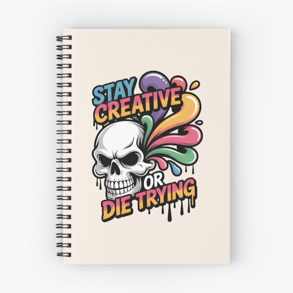 Item preview, Stay Creative or Die Trying – Edgy Skull and Artist Humor Design designed and sold by Jollys-ArtShop.