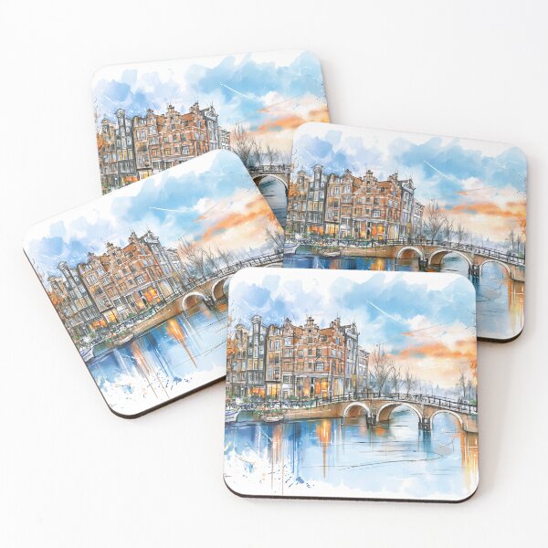 Item preview, Charming Canal View in Amsterdam designed and sold by kolonjArt.