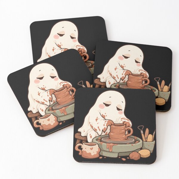 Item preview, Sleepy Ghost Potter Making a Wonky Mug designed and sold by DesignsDominus.