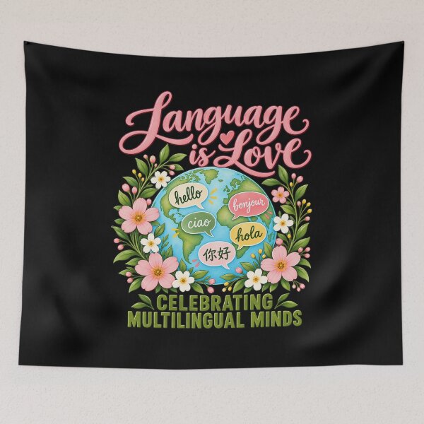 Item preview, ESL Teacher Language is Love Celebrating Multilingual Minds T-Shirt designed and sold by Trendably.