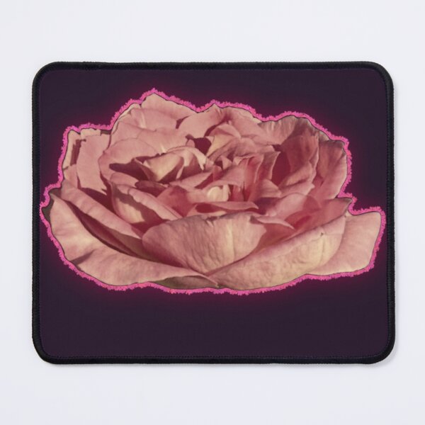 Item preview, Neon Outline Dusty Pink Rose - Glowing Floral Cutout Art designed and sold by BalkanBloomArt.