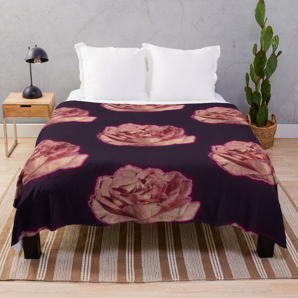 Item preview, Neon Outline Dusty Pink Rose - Glowing Floral Cutout Art designed and sold by BalkanBloomArt.
