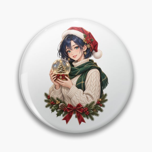 Item preview, Christmas Anime Girl with Glowing Snow Globe designed and sold by Krasawcew.