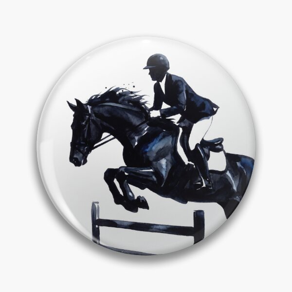Item preview, Black Show Jumping Horse Watercolor Art designed and sold by Rutvain.