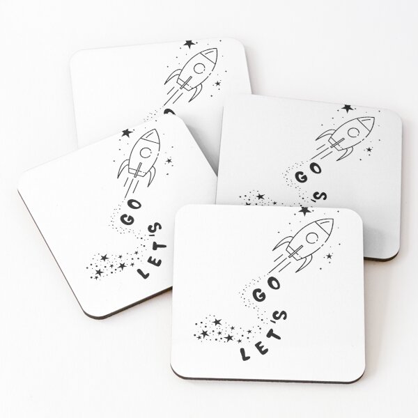 Item preview, Let's Go Rocket Ship | Outer Space Stars | Dark Ink Edition designed and sold by SunandShade.