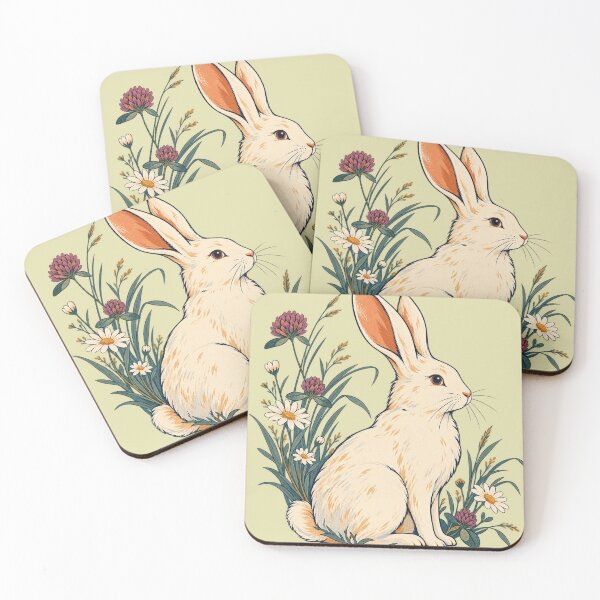 Item preview, Rabbit Meadow — Gentle Bunny Among Wildflowers designed and sold by plum-ori.