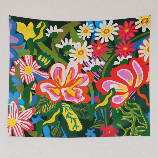 Item preview, Leafy super-duper happy flowers designed and sold by juliechicago.