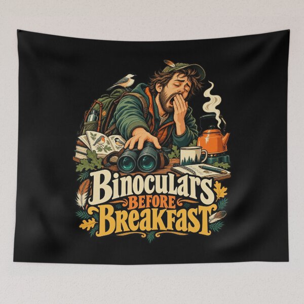 Item preview, Binoculars Before Morning Breakfast Funny Birdwatcher designed and sold by Aqouiatiqe.