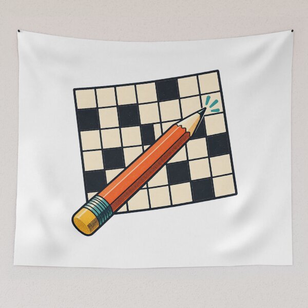 Item preview, Crossword Grid and Pencil Art designed and sold by Philippa Shop.
