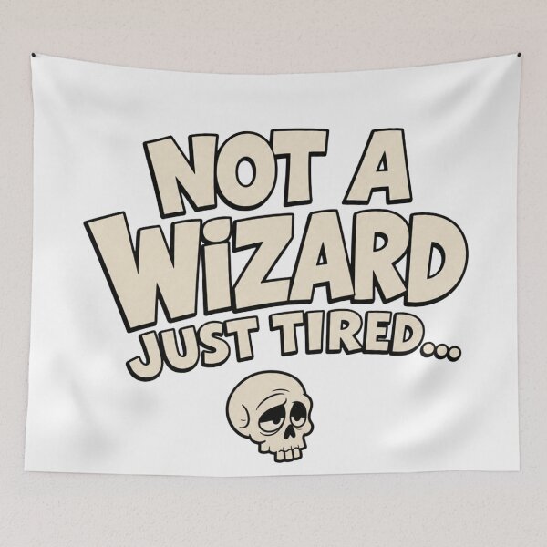 Item preview, Not A Wizard Just Tired Funny Skull Coffee Art designed and sold by SedaMythica.