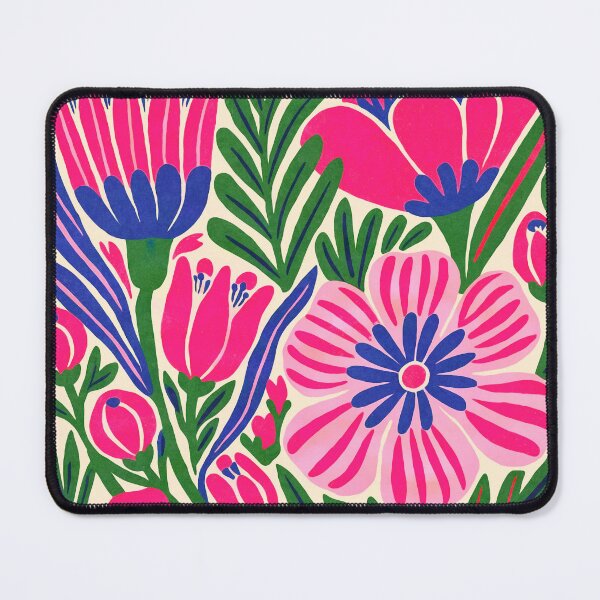 Item preview, Pink Folk Art Eclectic Summer Meadow designed and sold by artsandsoul.
