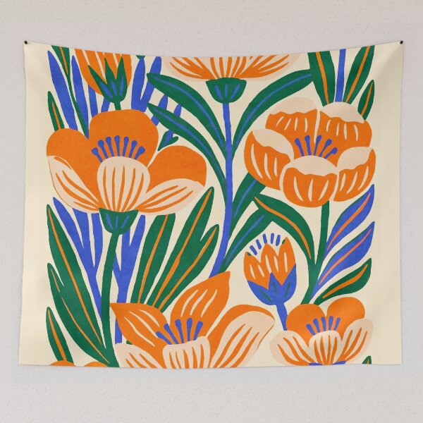 Item preview, Folk Art Eclectic Summer Meadow designed and sold by artsandsoul.