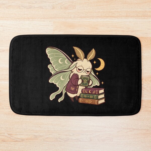 Item preview, Sleepy Moth Librarian with Books and Moon designed and sold by DesignsDominus.