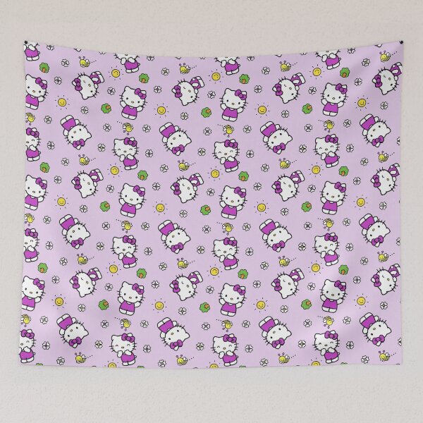 Item preview, Cute Purple Hello Kitty Nature Pattern designed and sold by iloveyourcupid.