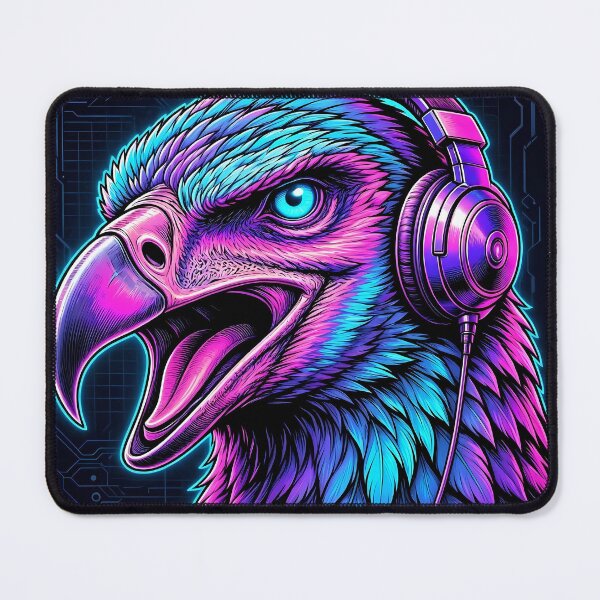 Item preview, Argentavis Cyberpunk with Neon Headphones – Neon Dino Design designed and sold by CyberGlow Designs.
