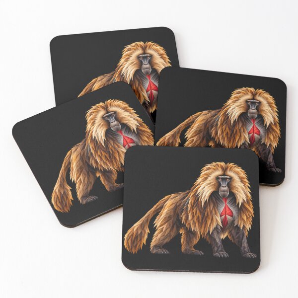 Item preview, Gelada Baboon Geometric Wildlife Art designed and sold by redsharkuk.