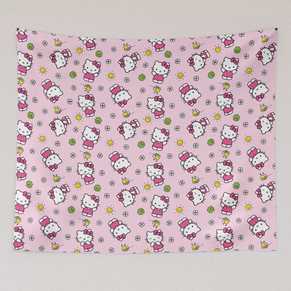Item preview, Cute Pink Hello Kitty Nature Pattern designed and sold by iloveyourcupid.
