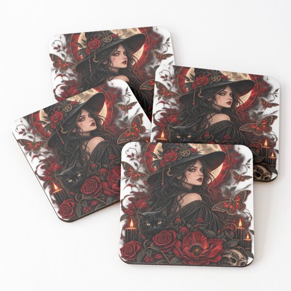 Item preview, Gothic witch with moon roses designed and sold by urbanshop7.