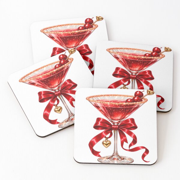 Item preview, Glamorous Red Cherry Martini with Satin Bow designed and sold by TinyWeird.