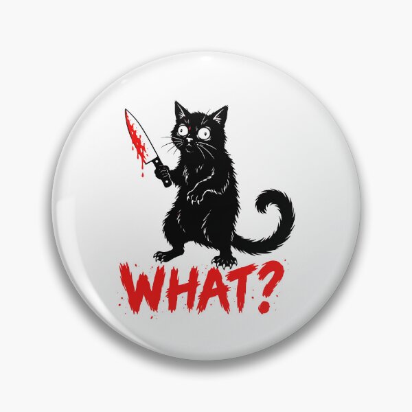 Item preview, Black Cat What? Murderous Cat With Knife designed and sold by gunaone-design.