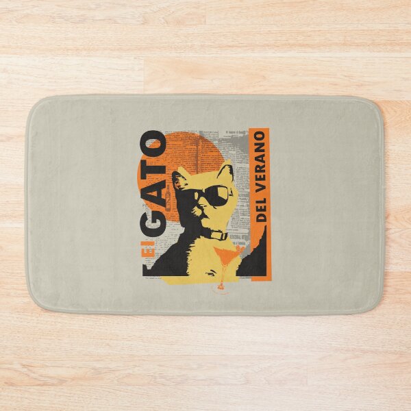 Item preview, El Gato Del Verano Cool Cat Vintage Periódico Retro Gráfico designed and sold by KiwiRider.