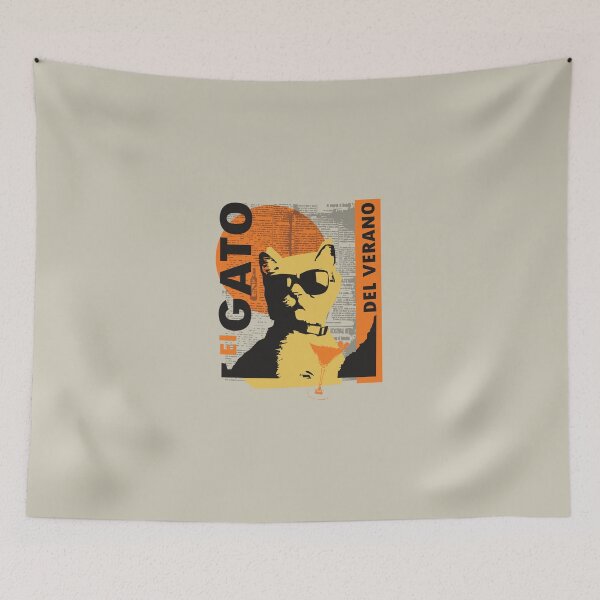 Item preview, El Gato Del Verano Cool Cat Vintage Newspaper Retro Graphic designed and sold by KiwiRider.