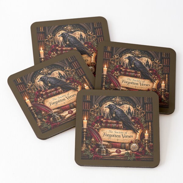 Item preview, The Society of Forgotten Verses – Gothic Dark Academia Raven designed and sold by DreamyPixStudio.